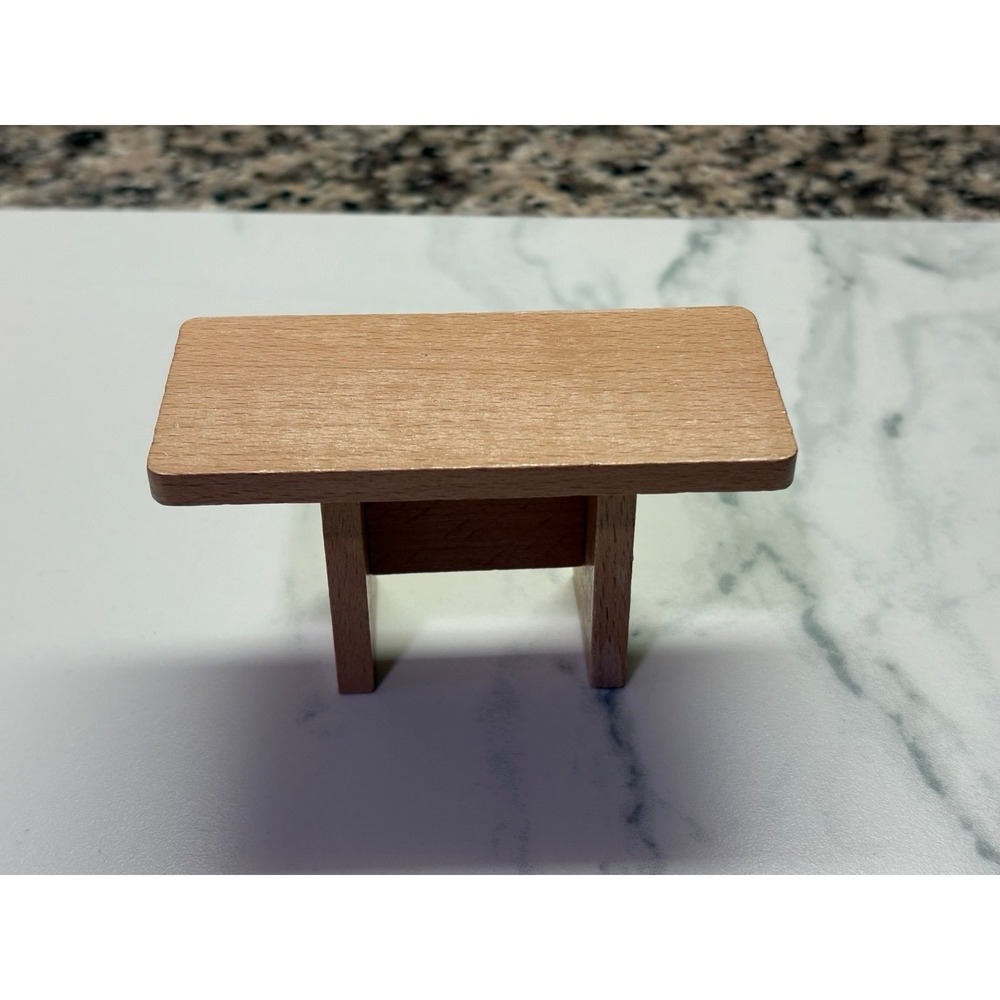 Wooden Miniature Dollhouse Dining Room Table with Chairs - Picture 5 of 9